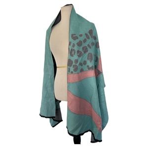 Soft reversible multicolored long scarf size 77/25inch